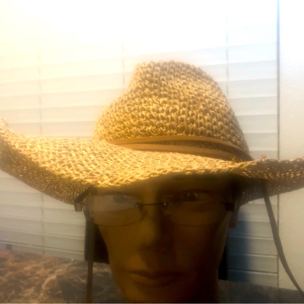 Dorfman Pacific DPC Summer Hat Genuine Straw Natural Chin Strap Wide Brim Medium